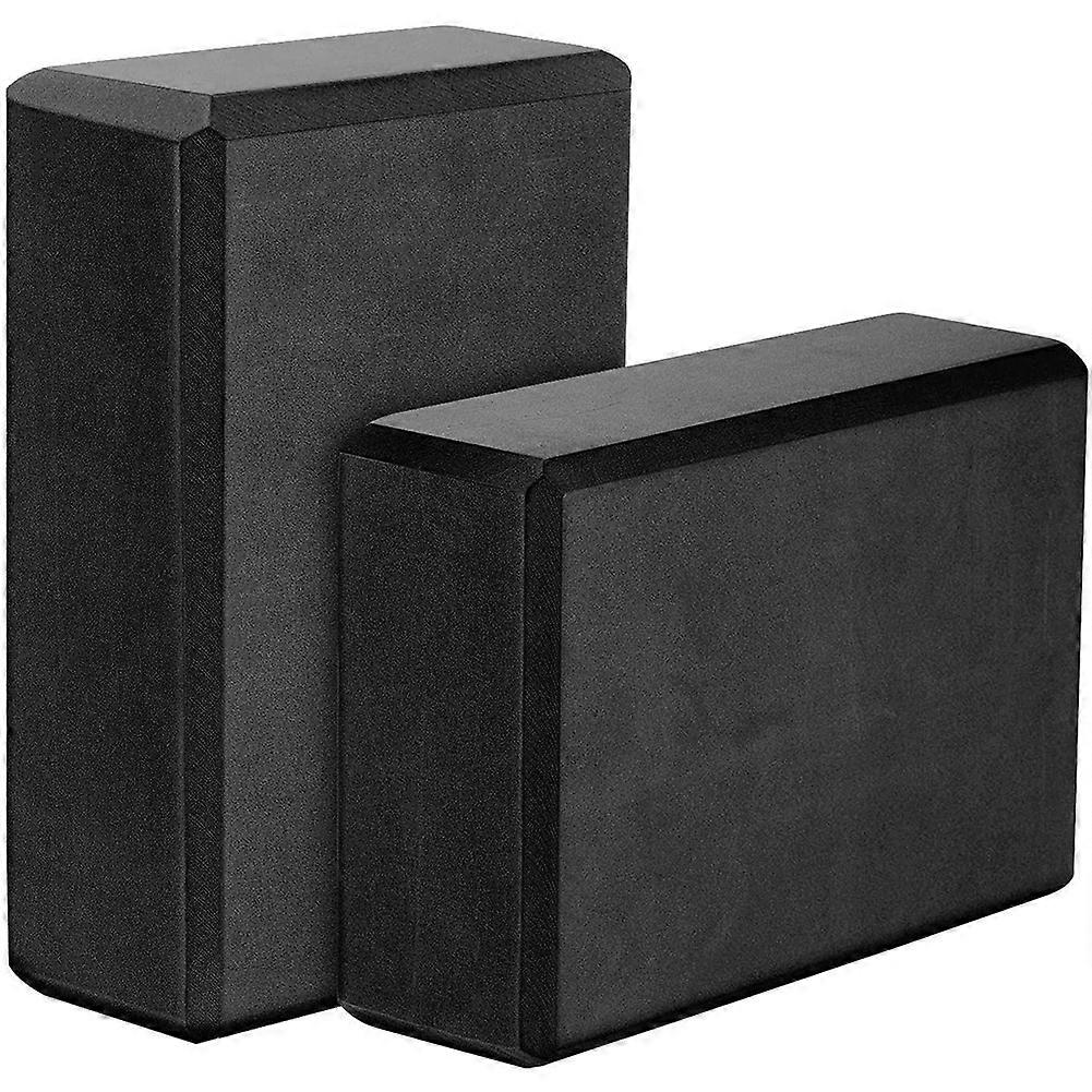 Yoga Blocks 2 Pack,EVA Foam Yoga Block Exercise Bricks,Black