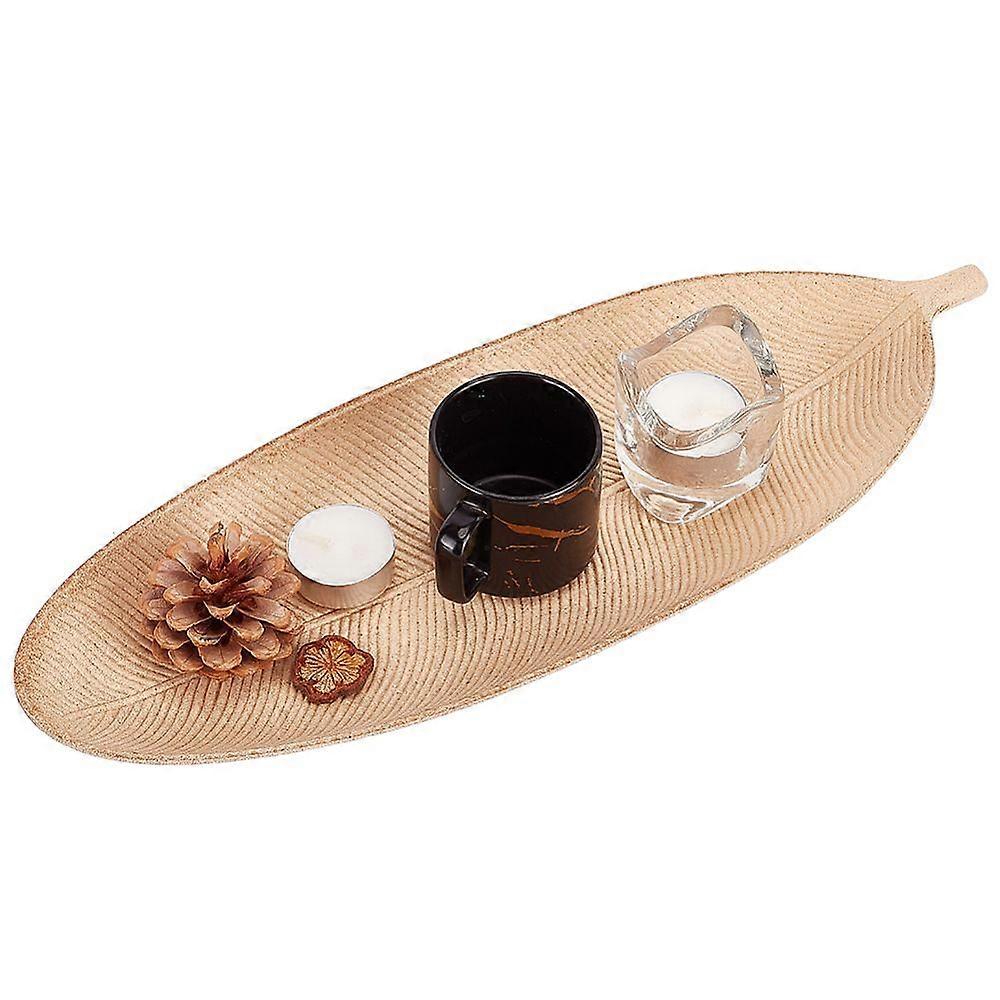 Wood Serving Trays Leaf Blanched Almond 403x145x12mm