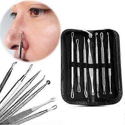 Blackhead Remover Kit 7 Piece Pimple Extractor Tool Set with MultiSize Loops and Protective Case