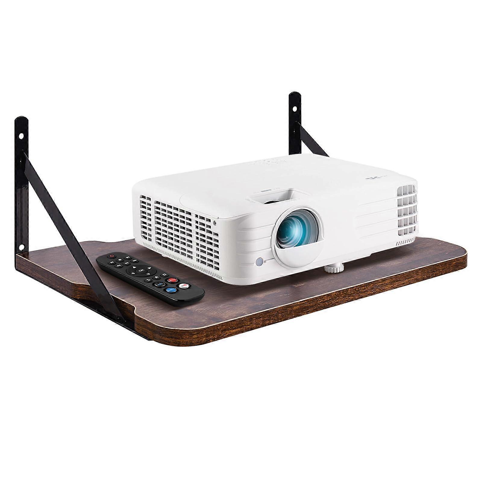 Projector Shelf Wall Mount with Cable Management, MDF Floating Rack for Router, Modem and Consoles