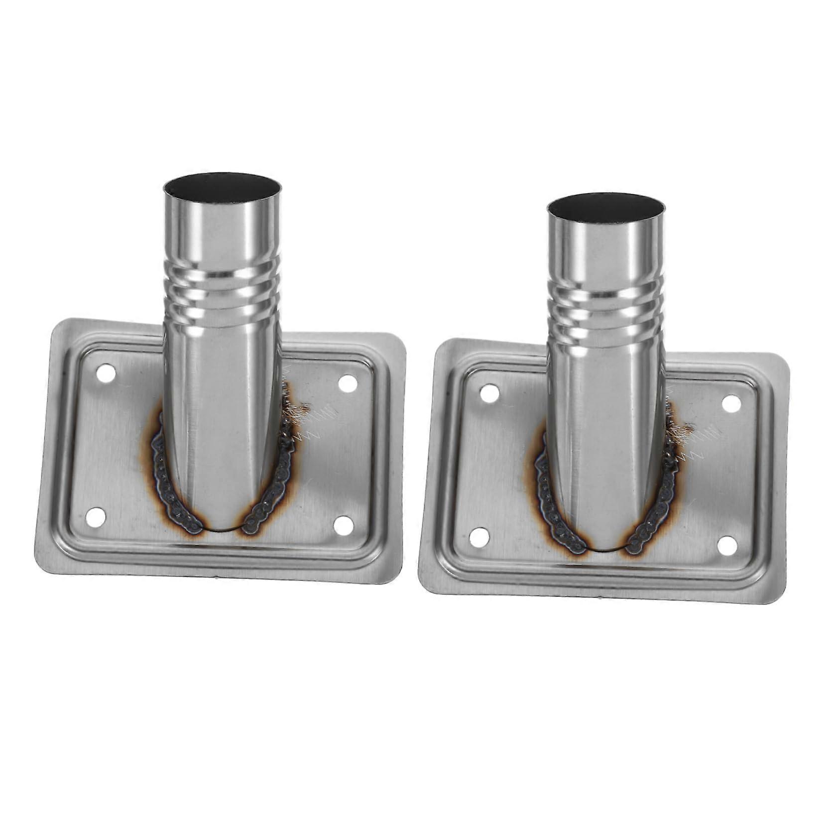 2pcs 25mm Stainless Steel Mop Handle Adapter with Threaded Tip for Broom Brush Pole Replacement