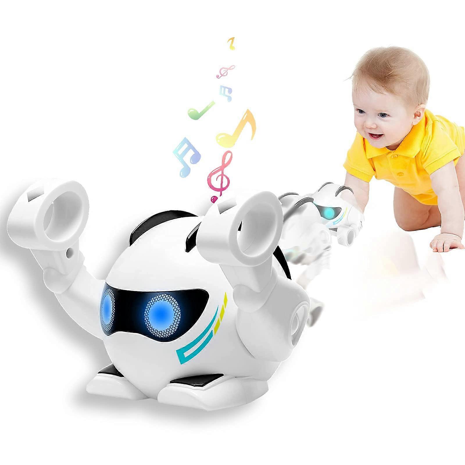 Interactive Musical Robot Toy with TouchSensitive Notes, Lights and Rolling Action for Kids