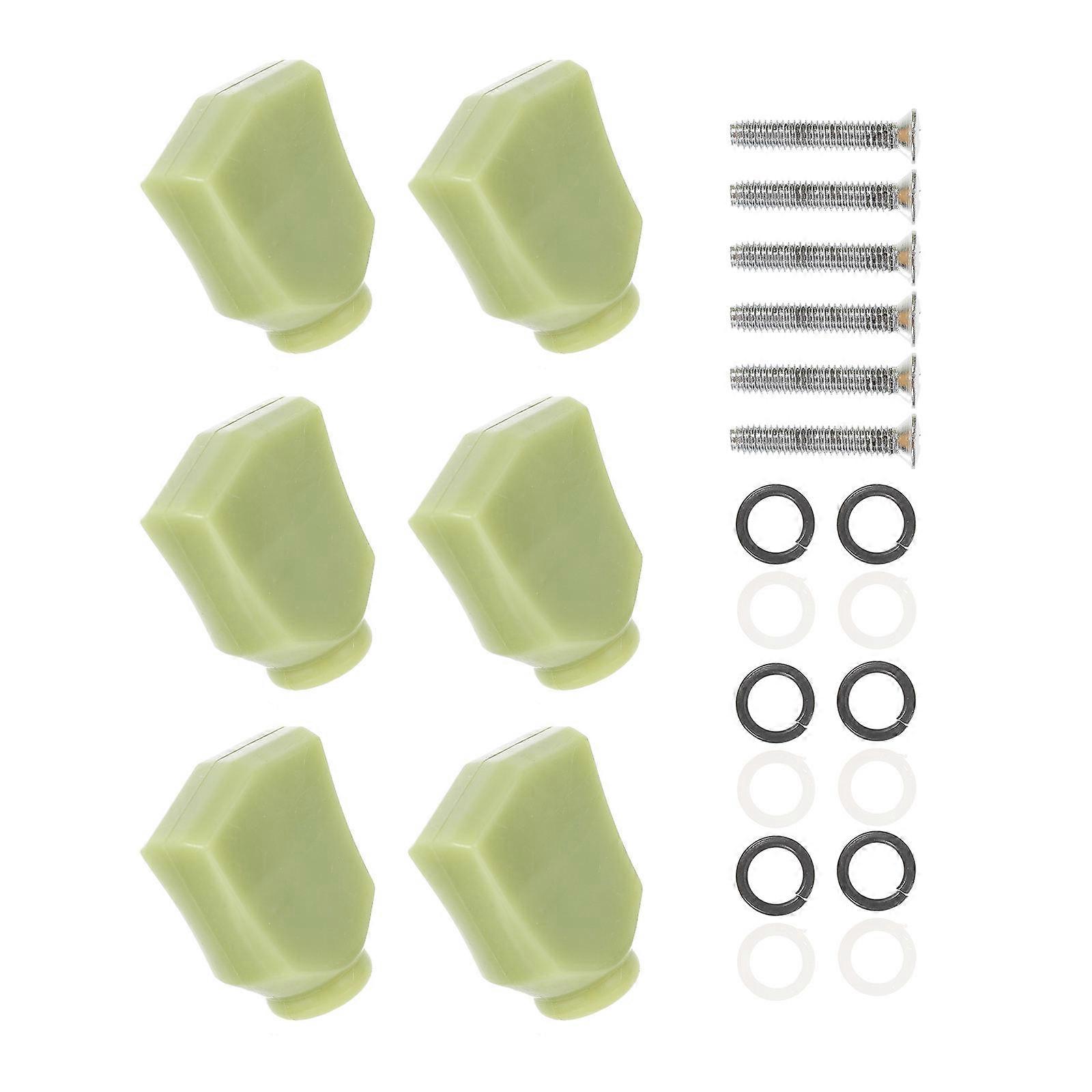 Acoustic Guitar 6Sets String Locking Green Tuner Handles with Durable Plastic