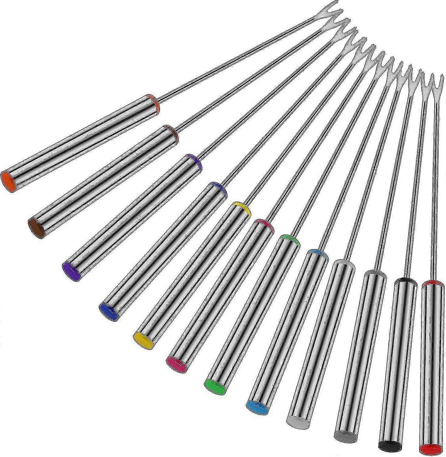 12pcs 9,5 polegadas de aço inoxidável Fondue Forks