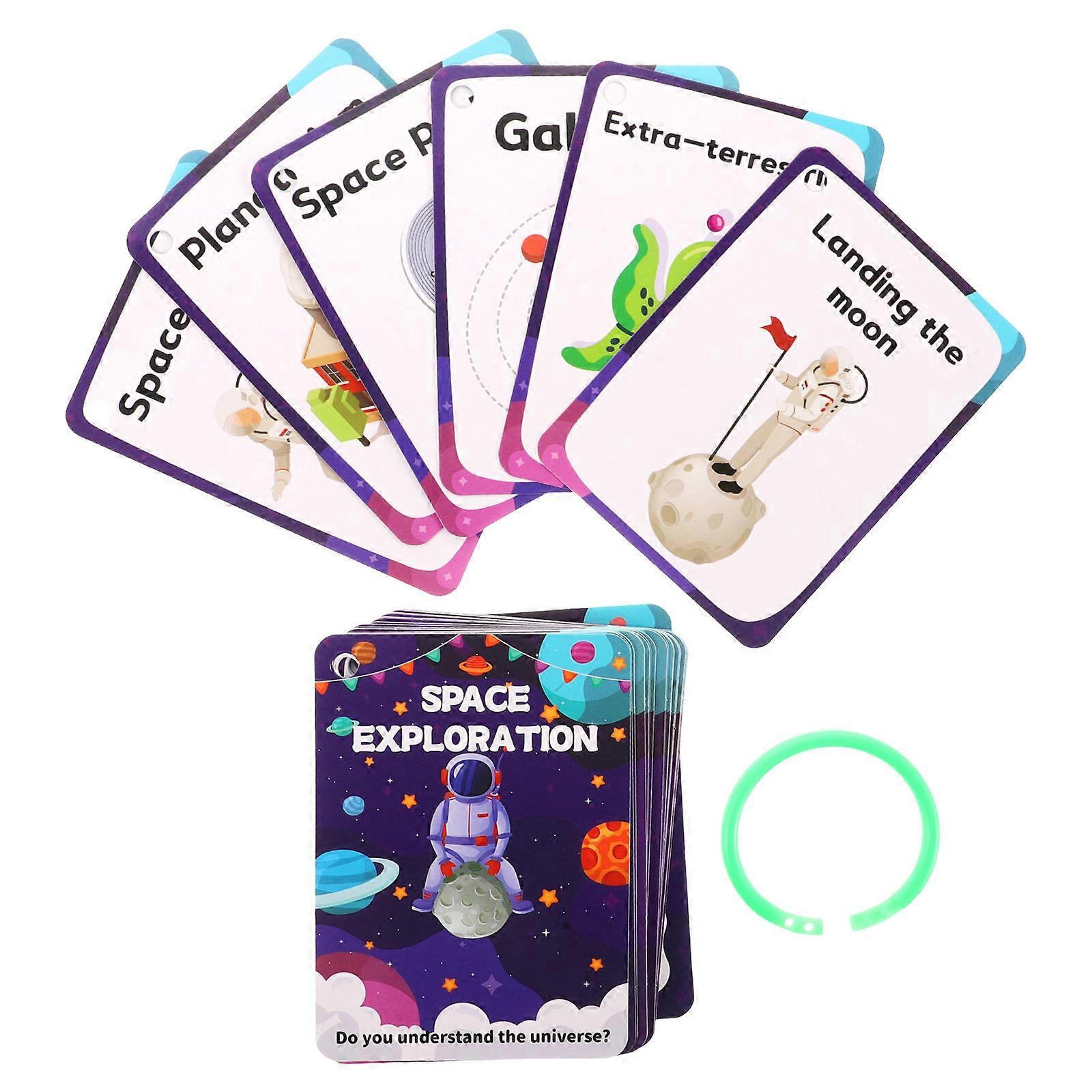 Space for Learning 34Pcs Outer Space Kids Enlightenment Flash Cards