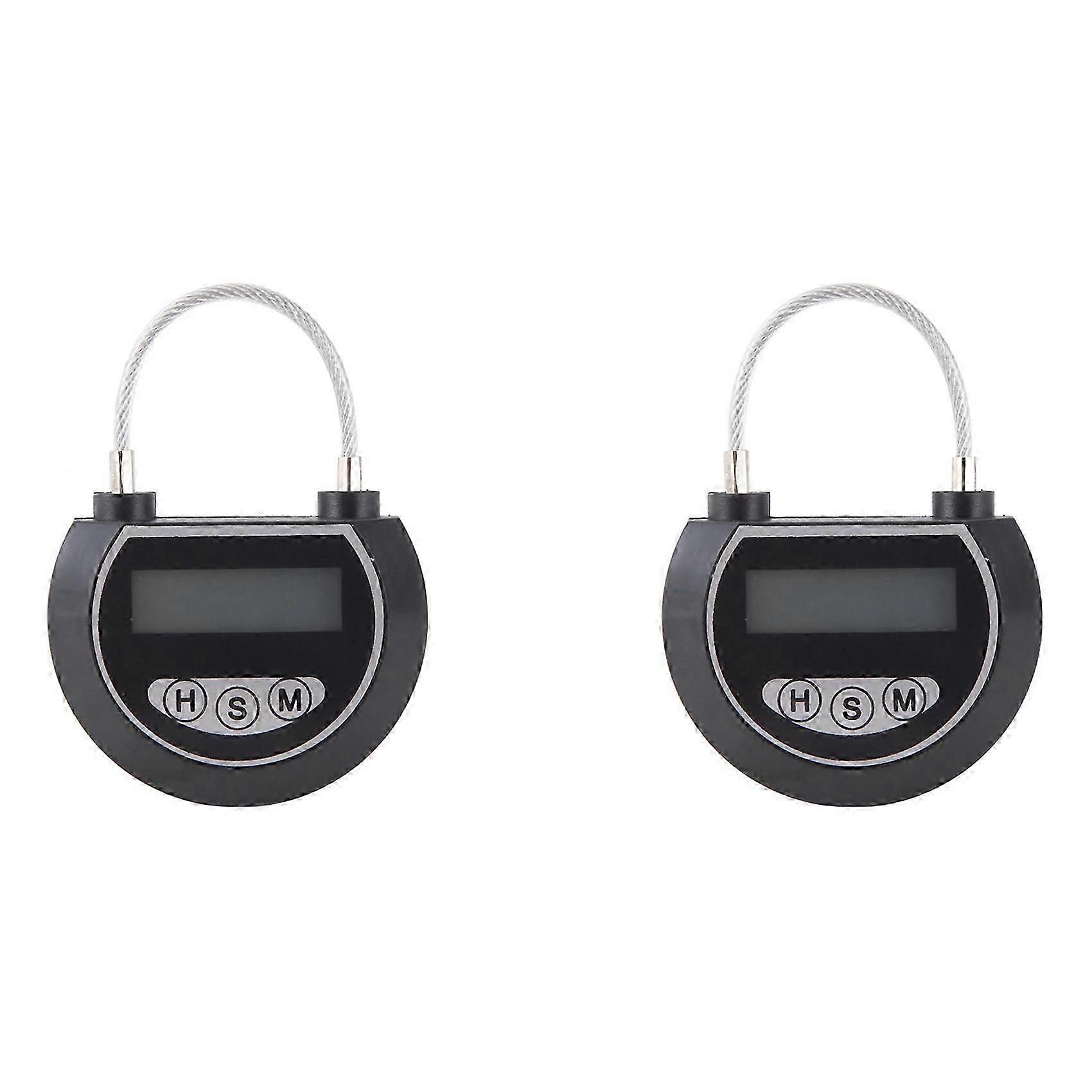 2X Electronic Time Lock Timer Lock Container Multi Function Time Lock Bin for Toys Black
