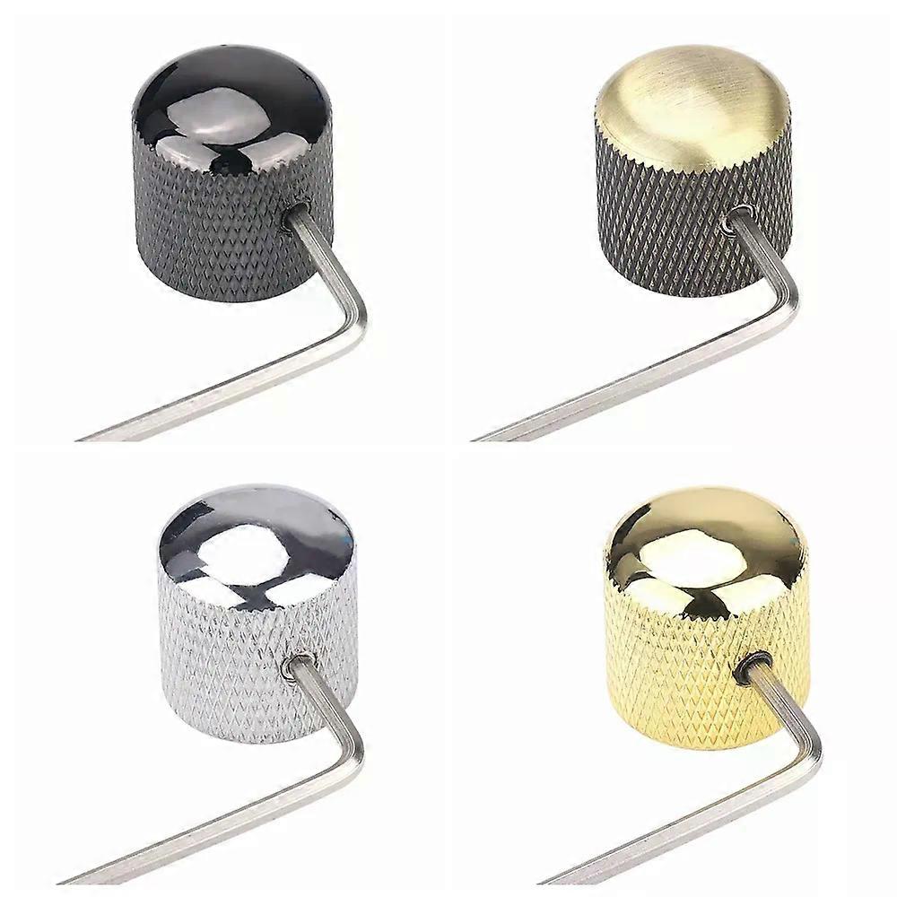 1pcs/2pcs Electric Bass Guitar Knobs Metal Dome Knobs Volume Tone Control Knobs with Wrench Bronze/BK/CR/GD