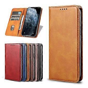 Wallet Case Leather Flip Cover with Card Slots Magnetic Closure Shockproof TPU Yellow for Samsung Galaxy Note 8