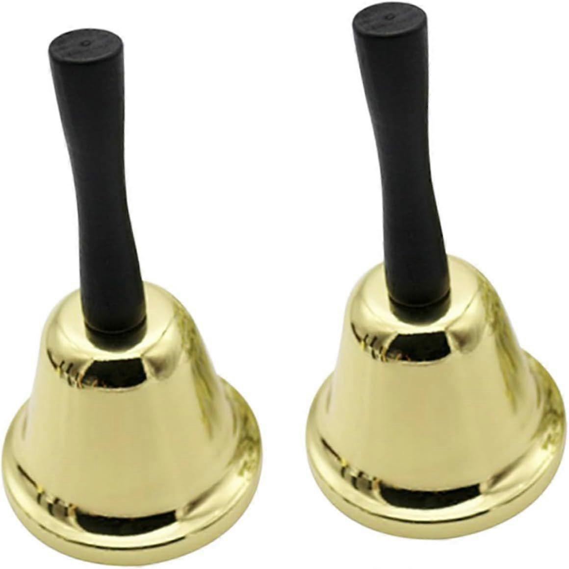 2 Piece Handheld Dinner Bell, Portable Serving Table Bells,