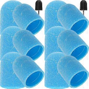 Blue Sanding Caps Nail Art Polishing Caps for Manicure 1Set of Replaceable Tools