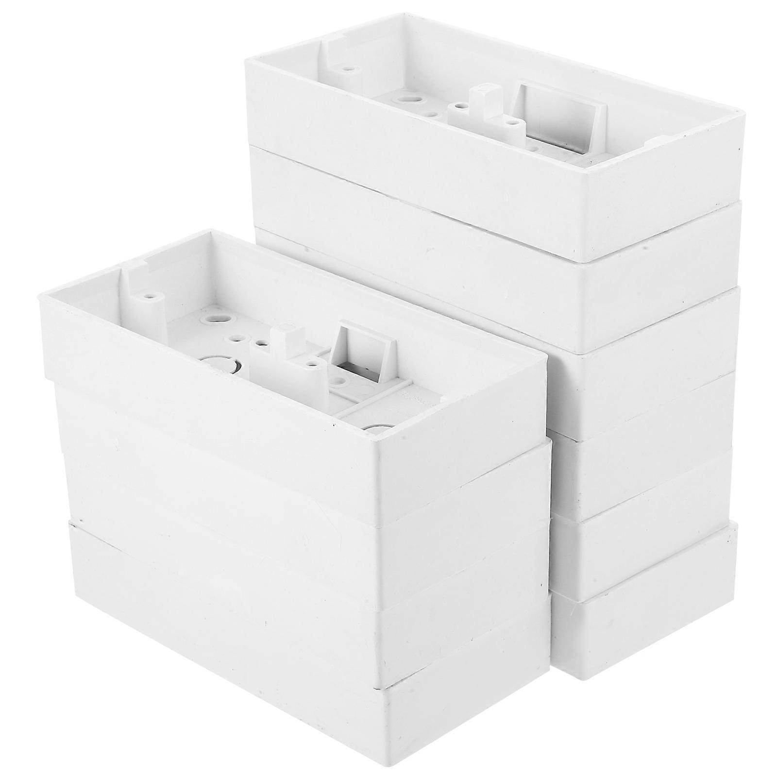 White PVC Electrical Outlet Boxes for Connecting 10Pcs Wall Mount Plastic Boxes
