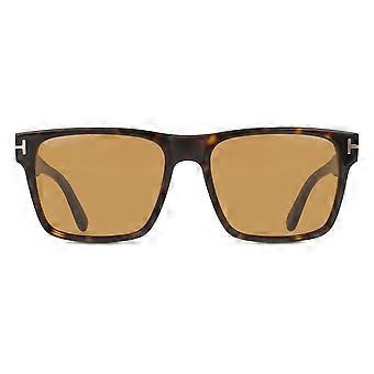 Tom Ford FT1205 CALDER 52E Vollrand-Sonnenbrille für Herren, dunkelbraun, quadratisch, UV2-Schutz, Original