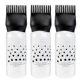 Dry Cleaning Bottle Style Applicator for 3Pcs Black Hairdressing Hair Bottles
