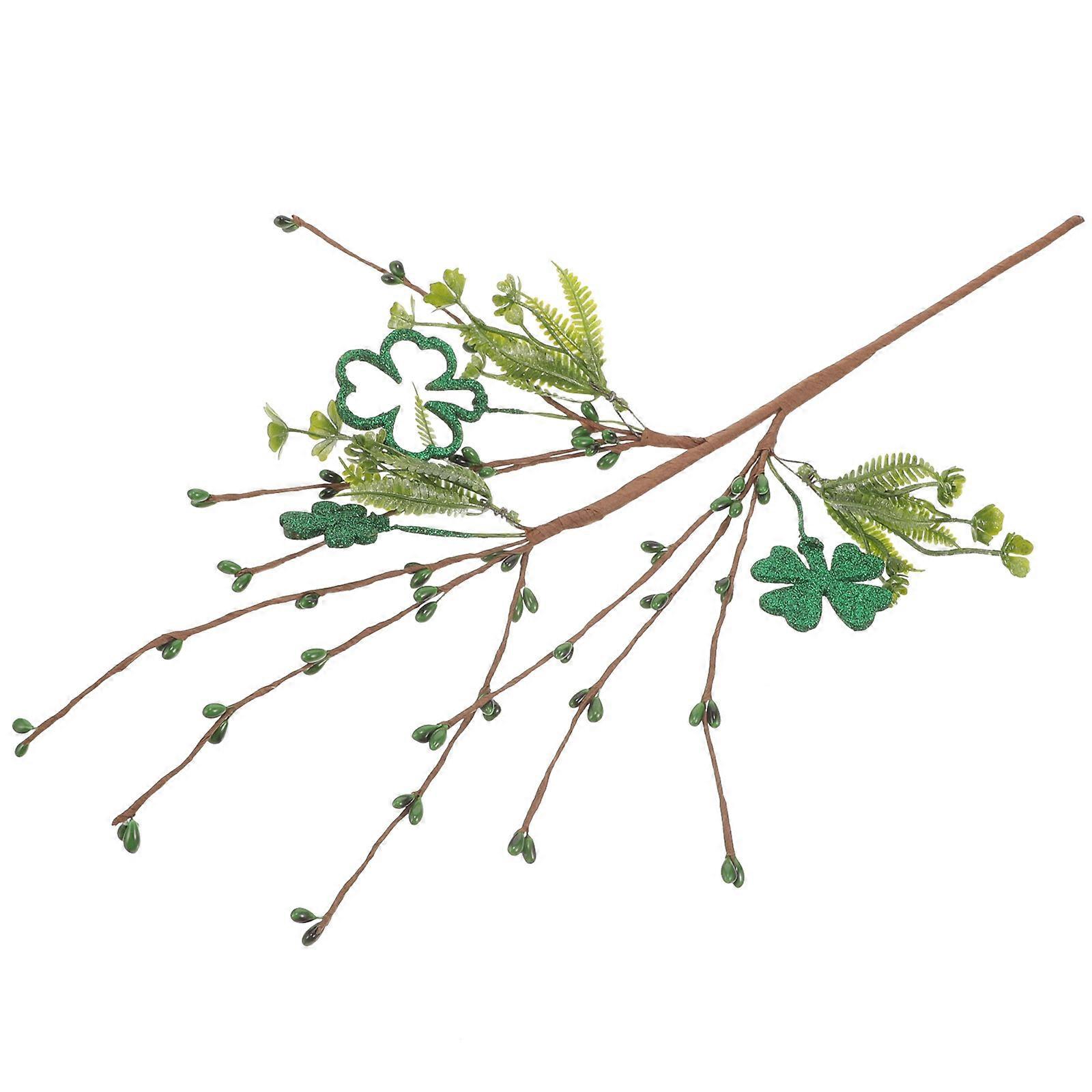 Artificial Leaf Stem Simulated Plants Decor for Decoration 4Pcs Plastic