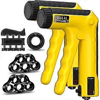 Kit de entrenamiento de fuerza de agarre de mano - Fortalecedor de agarre de mano, paquete de 6 con 2 resistencias ajustables y 2 estiradores de dedos, ejercitador de dedos y antebrazo.