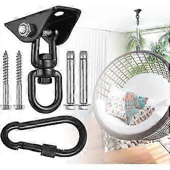 360 Swivel Hanging Chair Bracket for Ceiling, Swing, Suspension, Hook with Screws for Concrete, Wood, Playground, Porch, Trapeze Seat, Yoga