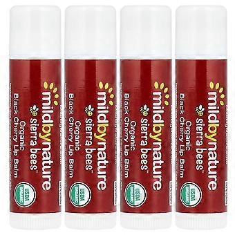Mild By Nature, Sierra Bees™, Organic Lip Balms, Black Cherry, 4 Pack, 0.15 oz (4.25 g) Each, 4-Pack