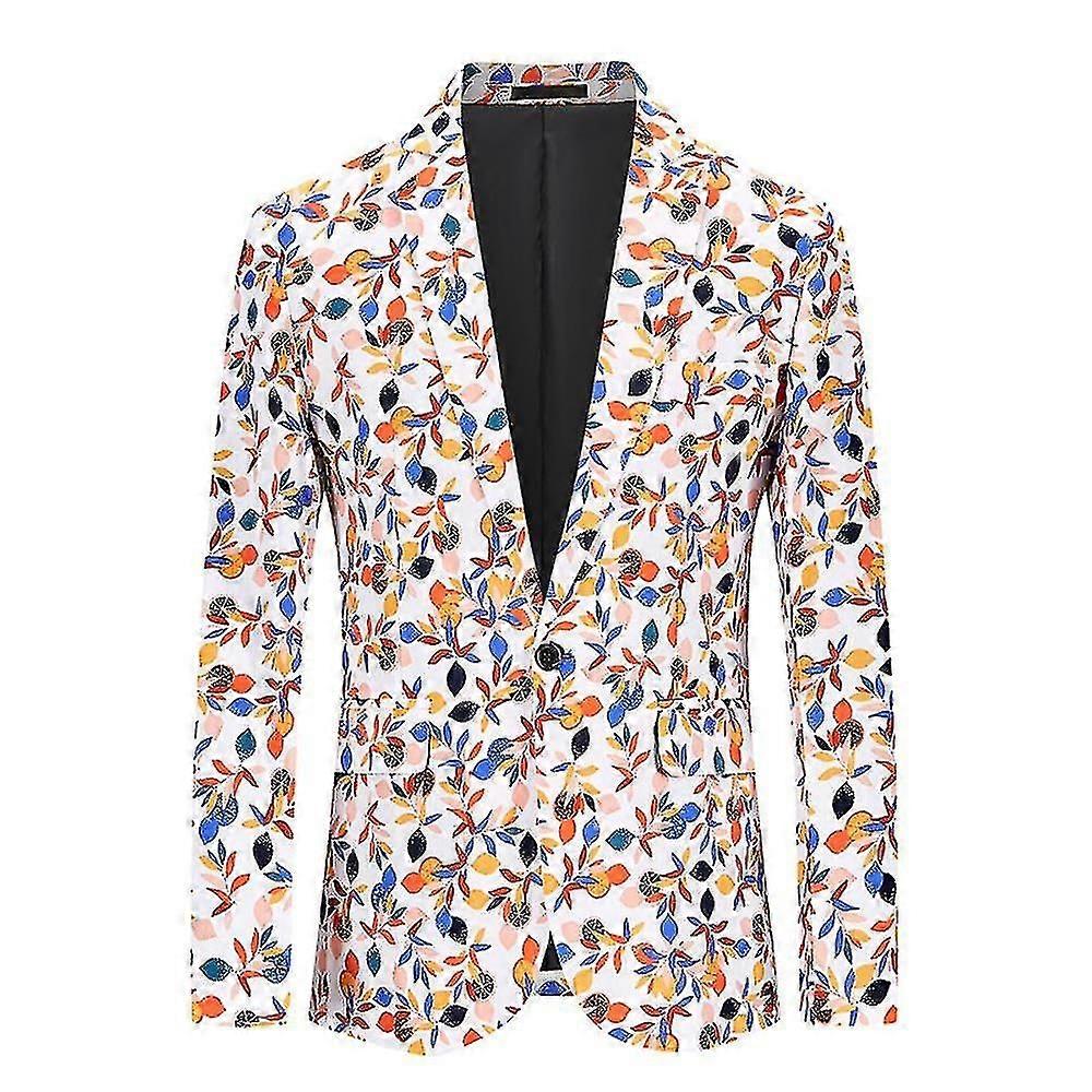 Men One Button Floral Tuxedo