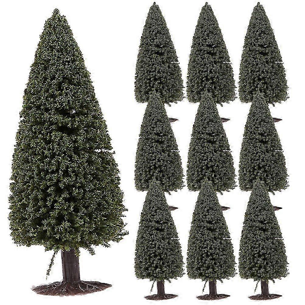 10pcs Miniature Pine Trees Model Green Scenery Landscape Based Cedar Trees