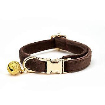 Cat Collar Velvet Solid Color Pet Chocker Necklace with Bell Adjustable Neck Collar for Cat Kitten Puppy Small Dogs