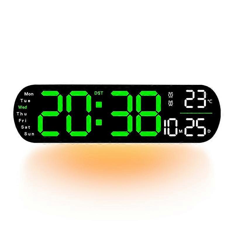 LED Screen Atmosphere Light Wall Clock Green