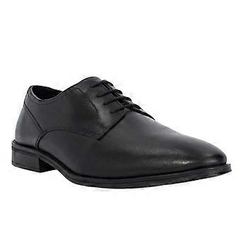Dune London Mens Leather Low Block Heel Oxfords