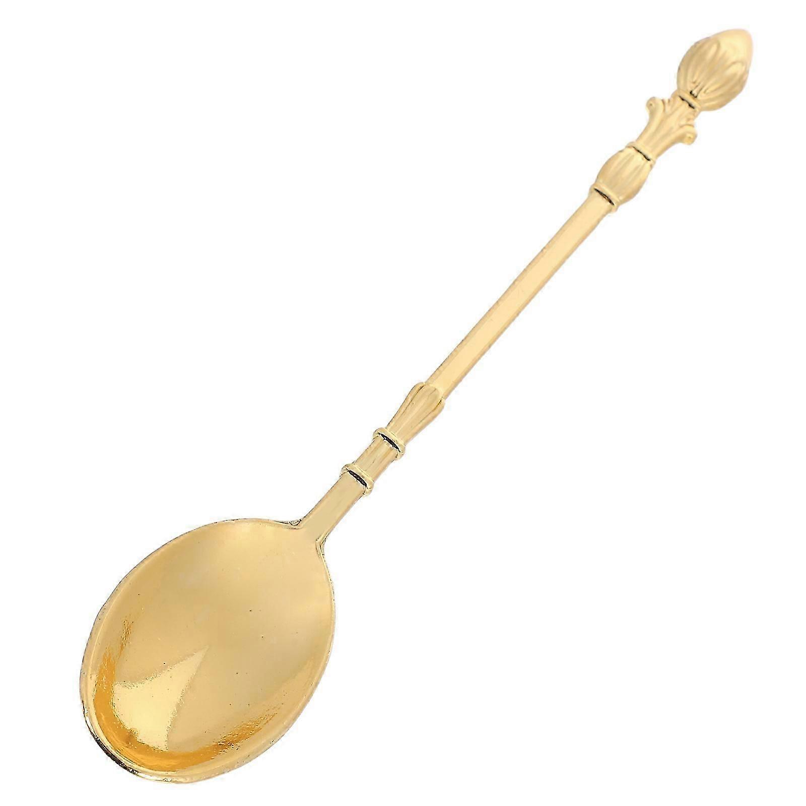 Mini Sugar Spoon Set For Elegant Tableware Kitchen Use Compact Golden Design With Smooth Surface 1Set