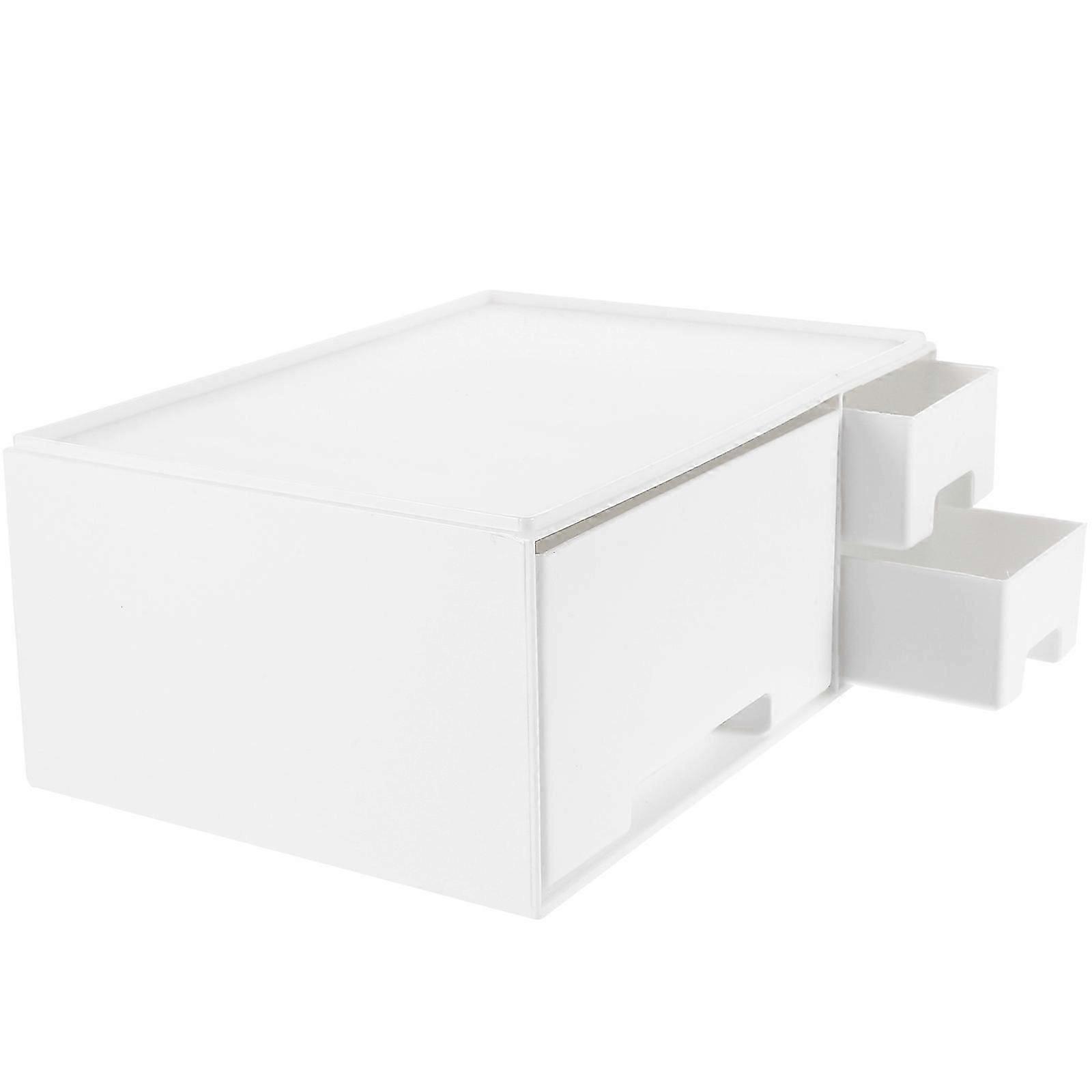 Monitor Stand Riser White Computer Monitor Storage Rack Rectangular Elevated Design 1Set