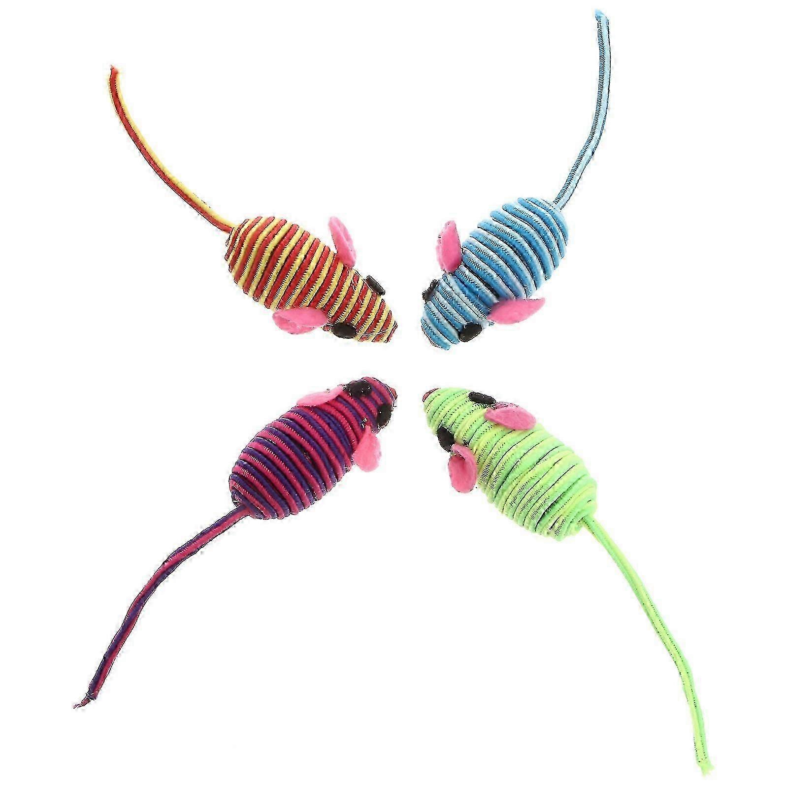 12Pcs Elastic Rope Mouse Cat Toy, Assorted Colors Interactive Playing Props