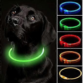 Light-Up Dog Collar: USB Rechargeable, Waterproof Flashing Collar with 3 Modes, Adjustable Cuttable Length for Small, Medium, Large Dogs