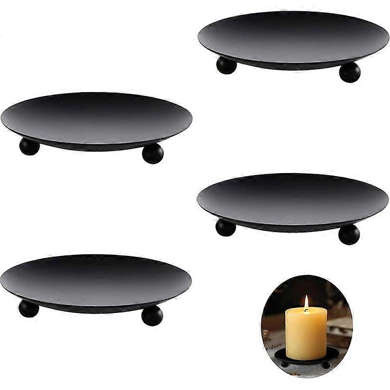 Four-Piece Candlestick Set Suitable For Pillar Candles Black Durable