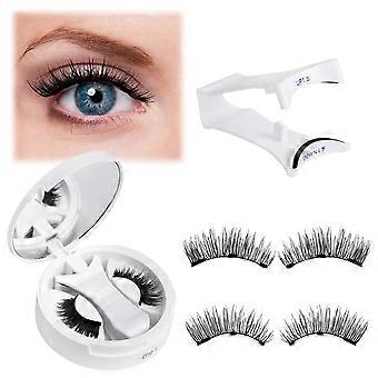Cils magnétiques avec kit d’applicateur, cils magnétiques réutilisables, pas besoin d’eye-liner, avec applicateur et miroir, faux cils sans colle