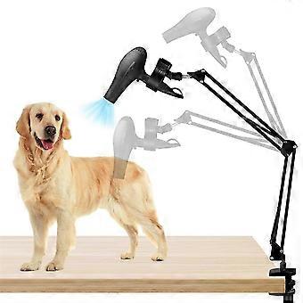 Dog Hair Dryer Holder,360° Rotatable Hands-Free Pet Dryer Holder