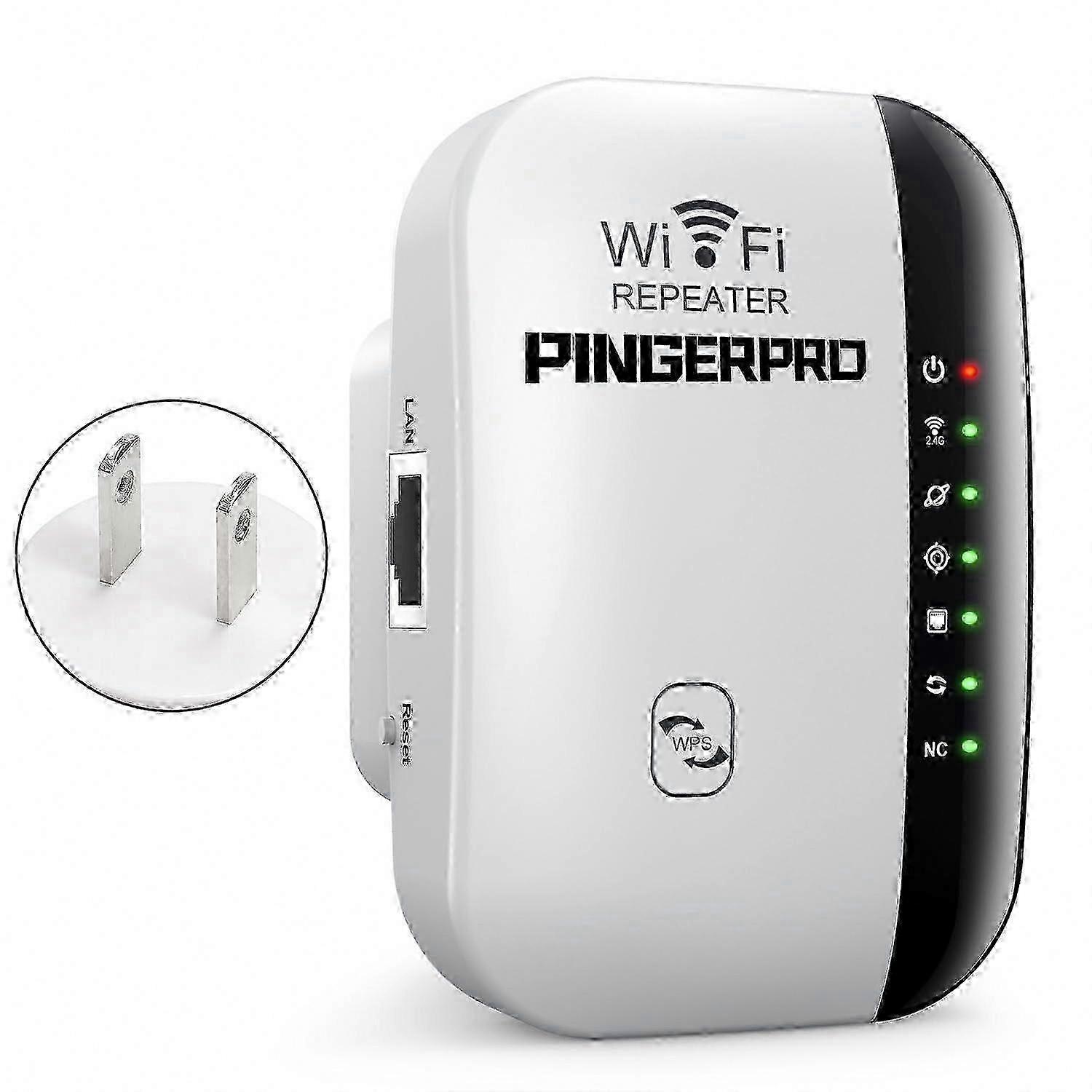 WiFi Range Extender with Ethernet Port, One-Touch Setup, Voice Assistant Compatible, White