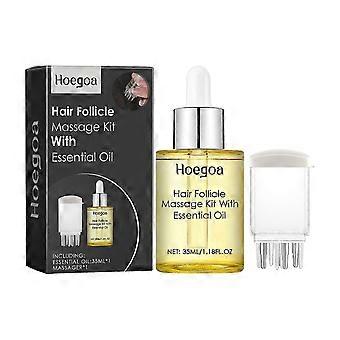 Set per massaggio con olio per capelli - Leviga i capelli secchi e crespi, rinforza e volumizza; massaggiatore per il cuoio capelluto