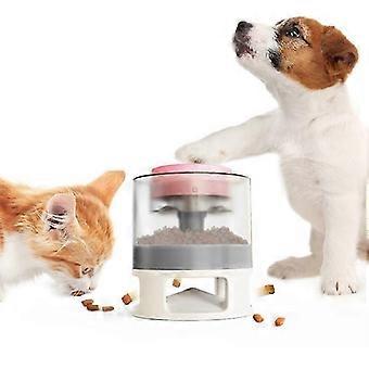 Leaky Feeder for Pet Dogs and Cats Funny Toys Slow Bite Food Dispenser for Cats and DogsWhite Pink