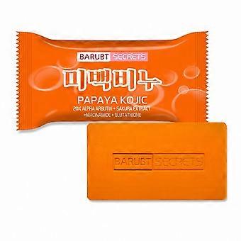Natürliche Kojic-Papaya-Hautpflegeseife mit Sakura-Extrakt und Alpha-Arbutin, sanftes Peeling, entfernt abgestorbene Hautschüppchen, feuchtigkeitsspendend und aufhellend für Gesicht und Körper