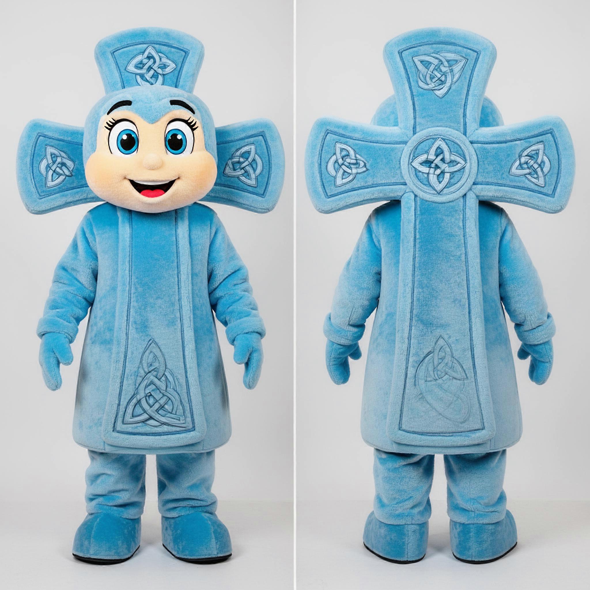 MASTICOT Sky Blue Rounded Celtic Cross Mascot