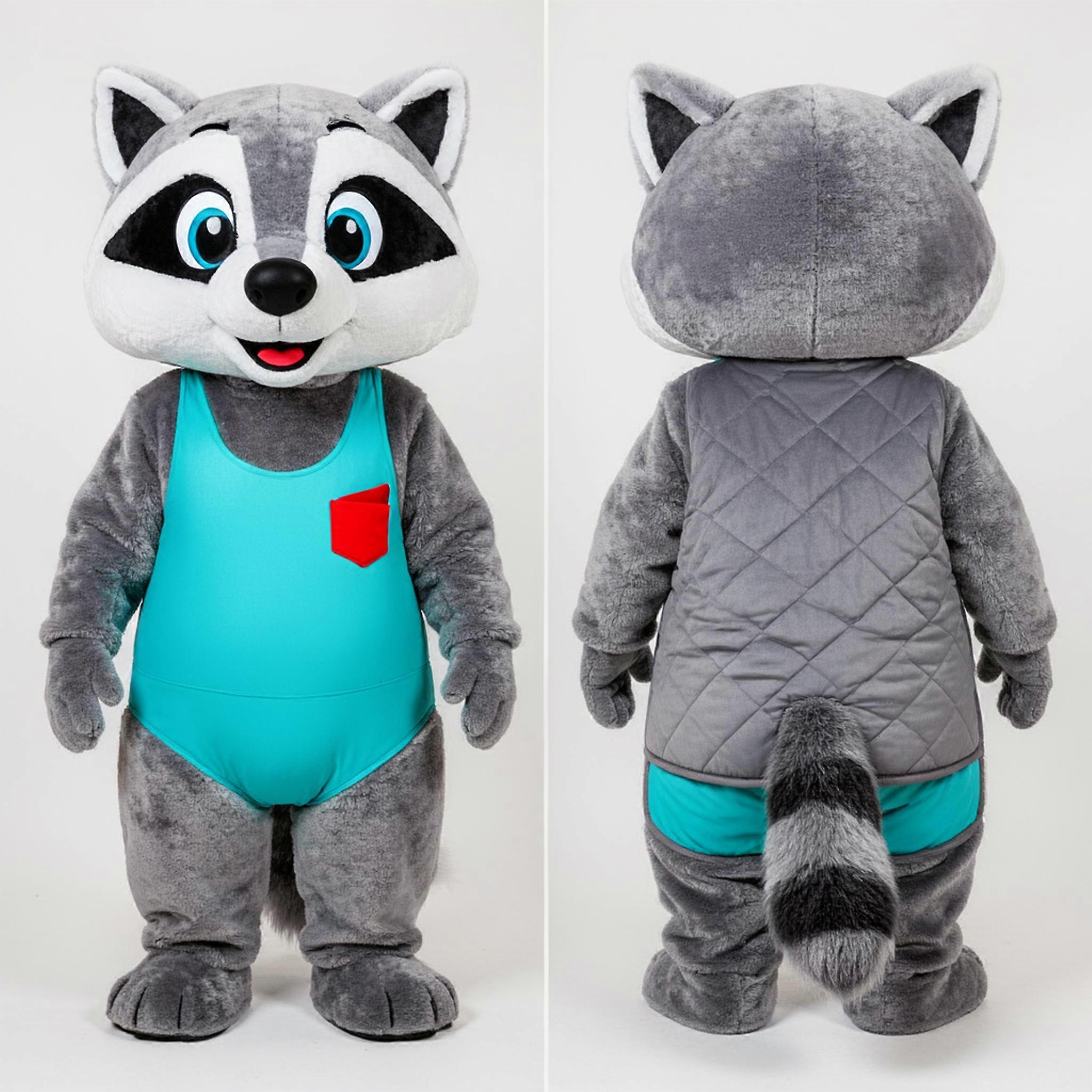 MASTICOT Velvety Gray Playful Badger Mascot