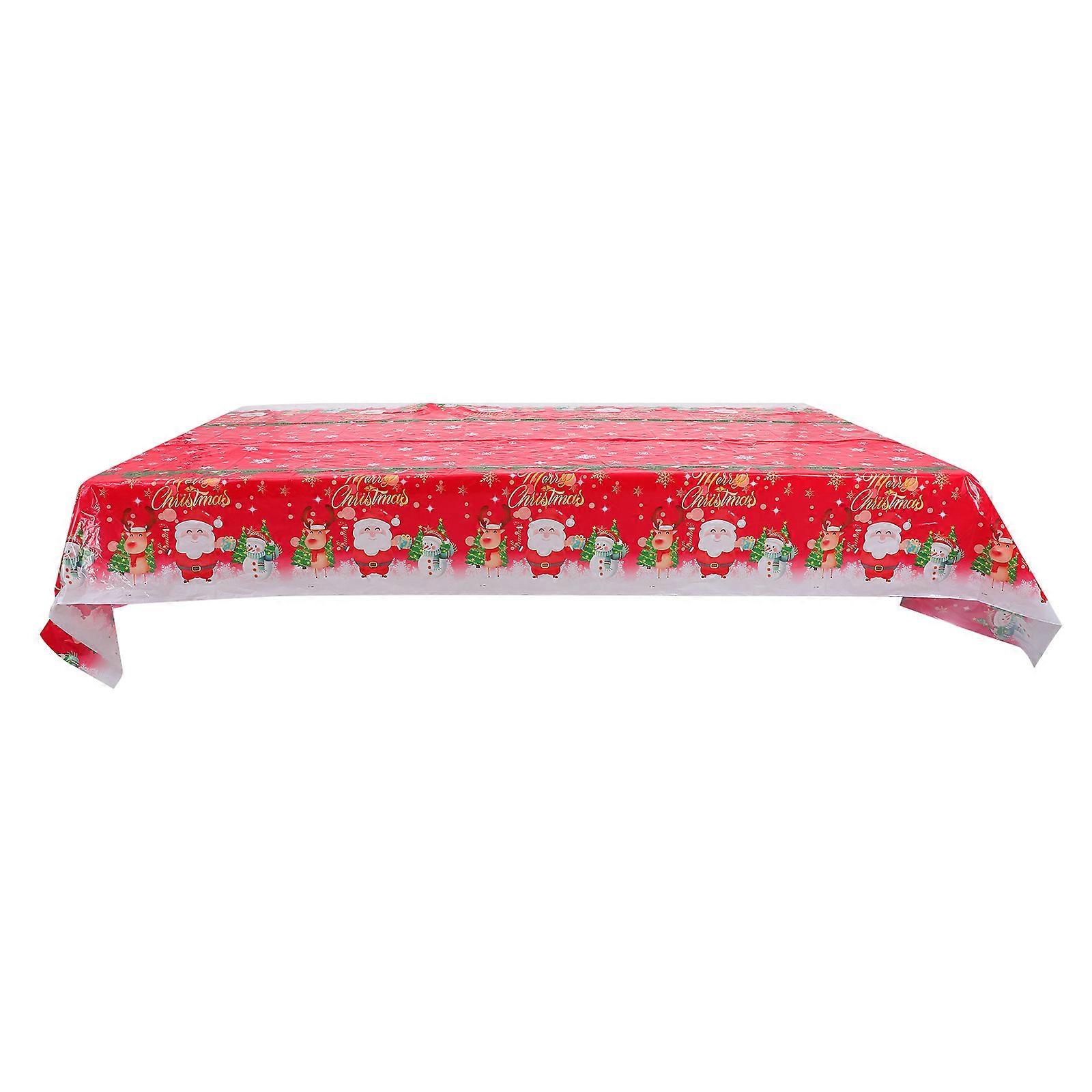 Christmas Tablecloth Rectangle Table Cover for Party Use with Santa Pattern