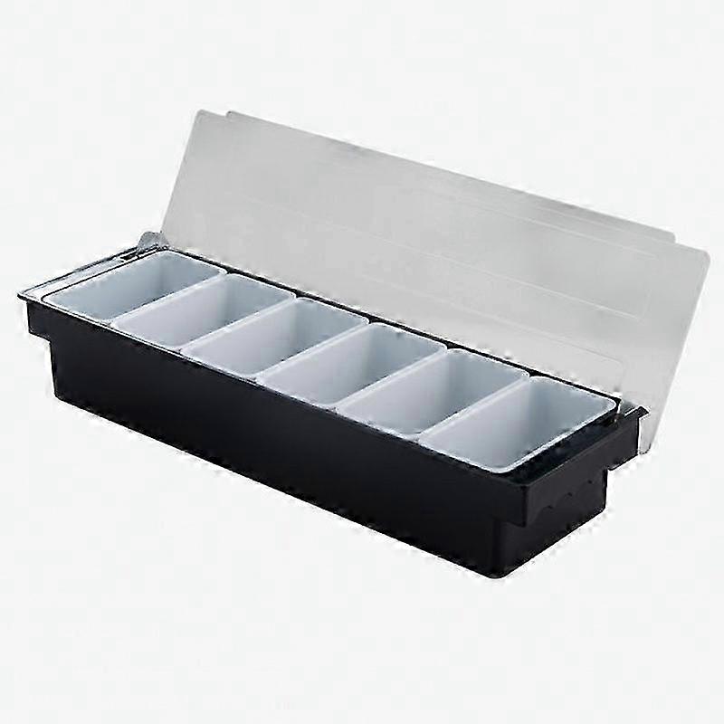 Black6 Compartment Plastic Condiment Dispenser