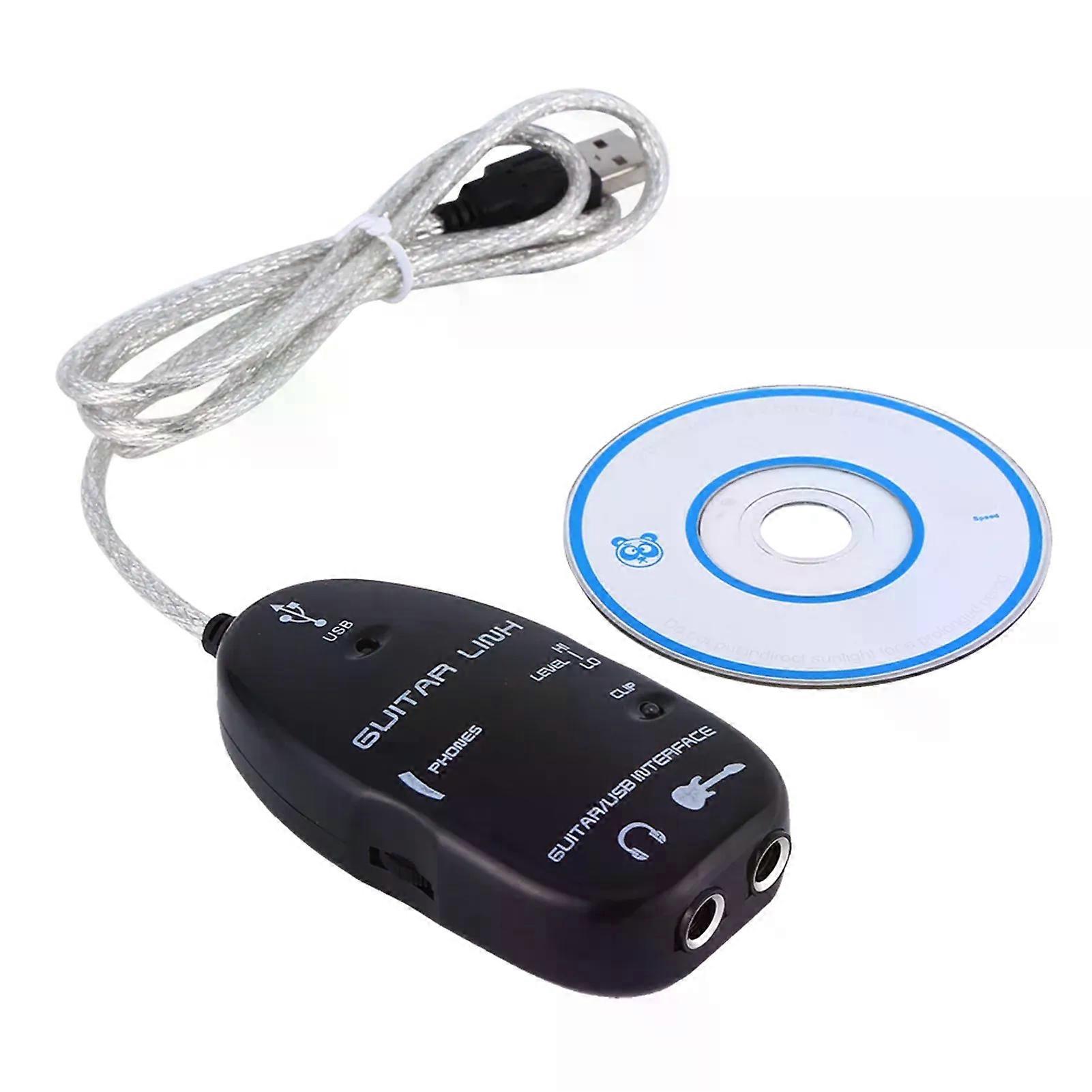 Guitar To USB Interface Cable Link Audio for PC Recording Adapter