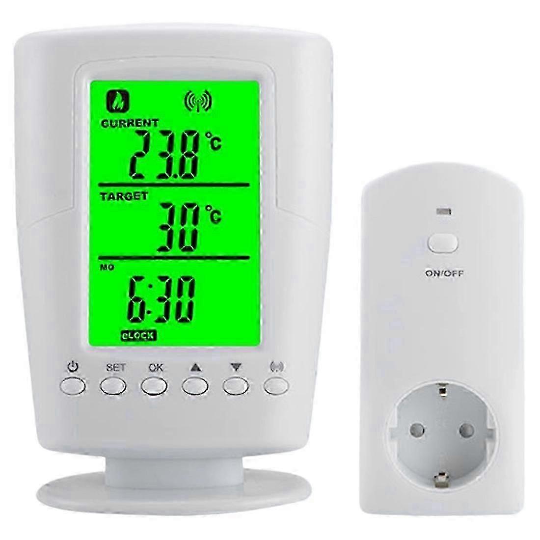 TS-2000 0-60 Temperature Control Socket Thermoregulator LCD Display Wireless Heating Cooling Program A EU Plug