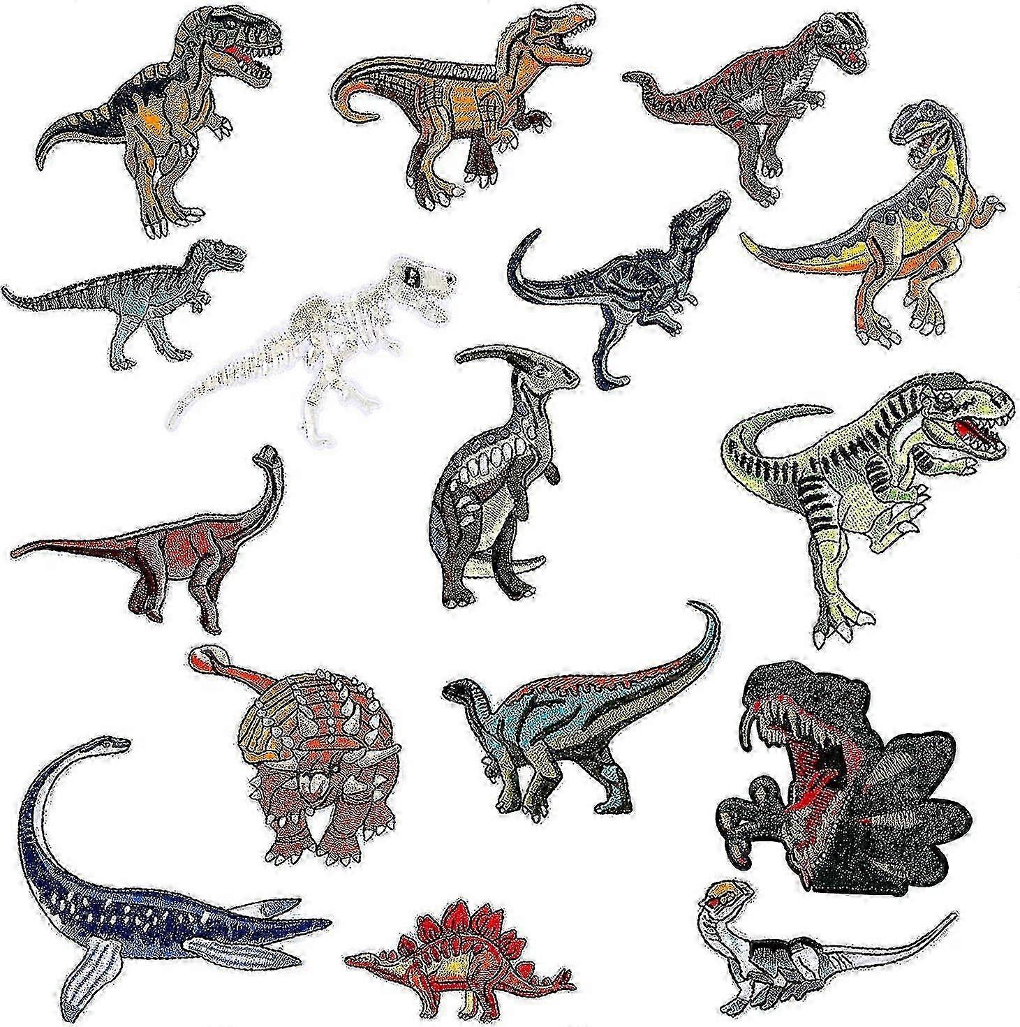 16-Piece Dino Applique Iron-On Kit