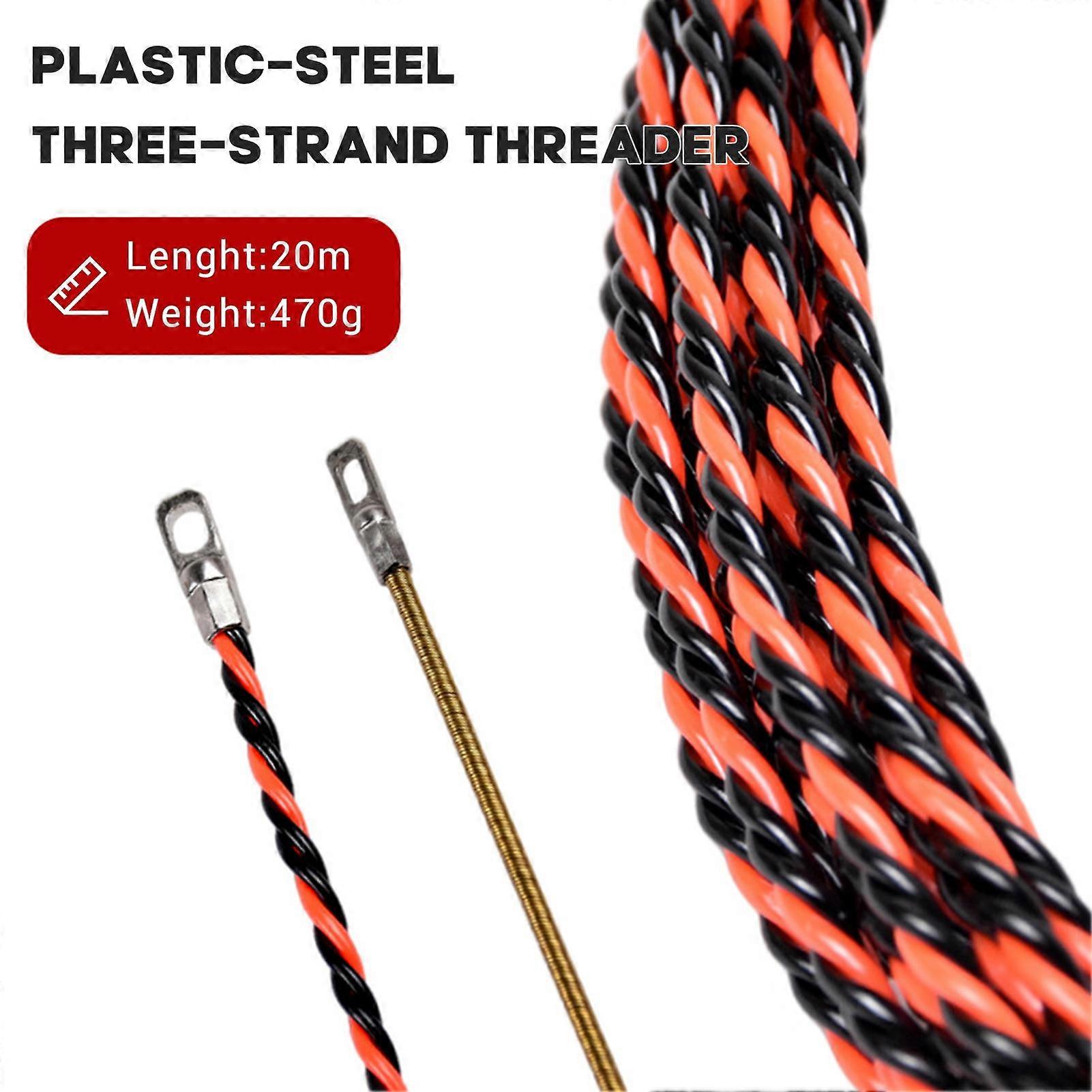 18-45m Universal Wire Puller Threading Device Spring Rope Pulling Device With Pulley Electricians Wire Lead Cable Puller