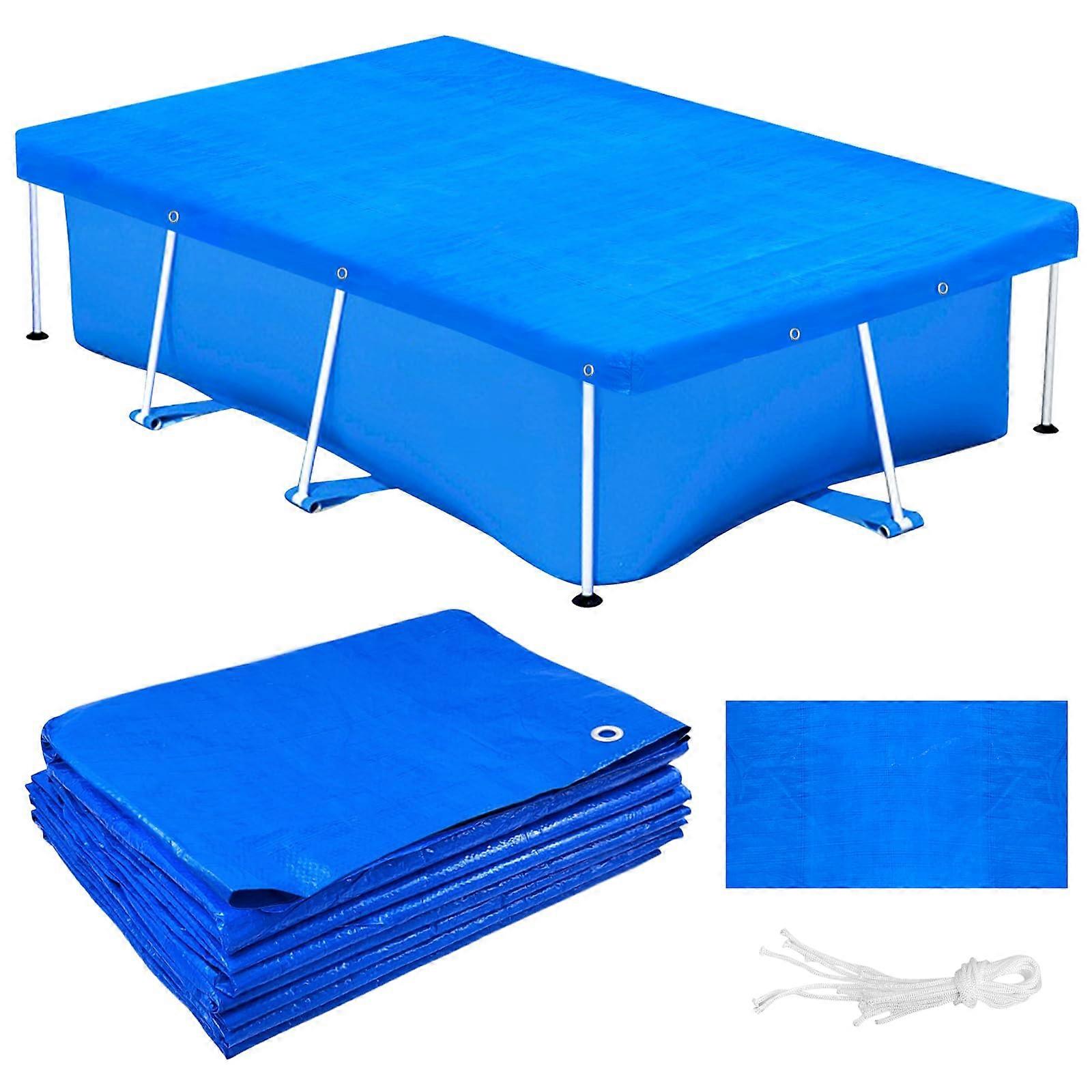 14ft x 7ft Rectangular Pool Cover, Heavy Duty Debris Blocking Above Ground Pool Protector for Garden
