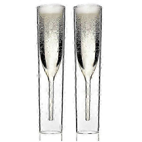 Double-Wall Hand-Blown Champagne Glasses