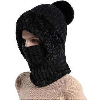 3 in 1 Winter Beanie Hat for Women with Scarf and Detachable Mask, Fleece Lined Knit Warm Set