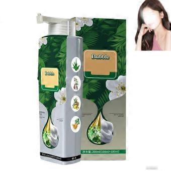 Light Brown Hair Dye Shampoo with Natural Plant Extracts, Covers Grey Hair, Easy Bubble Application, 200ml