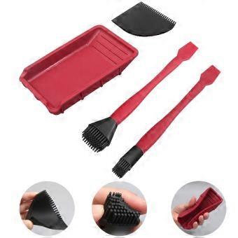 4pcs/set Woodworking Glue Brush Tool Kit Silicone Brush  Durable Wood Gluing Woodworking Tools YEMAA